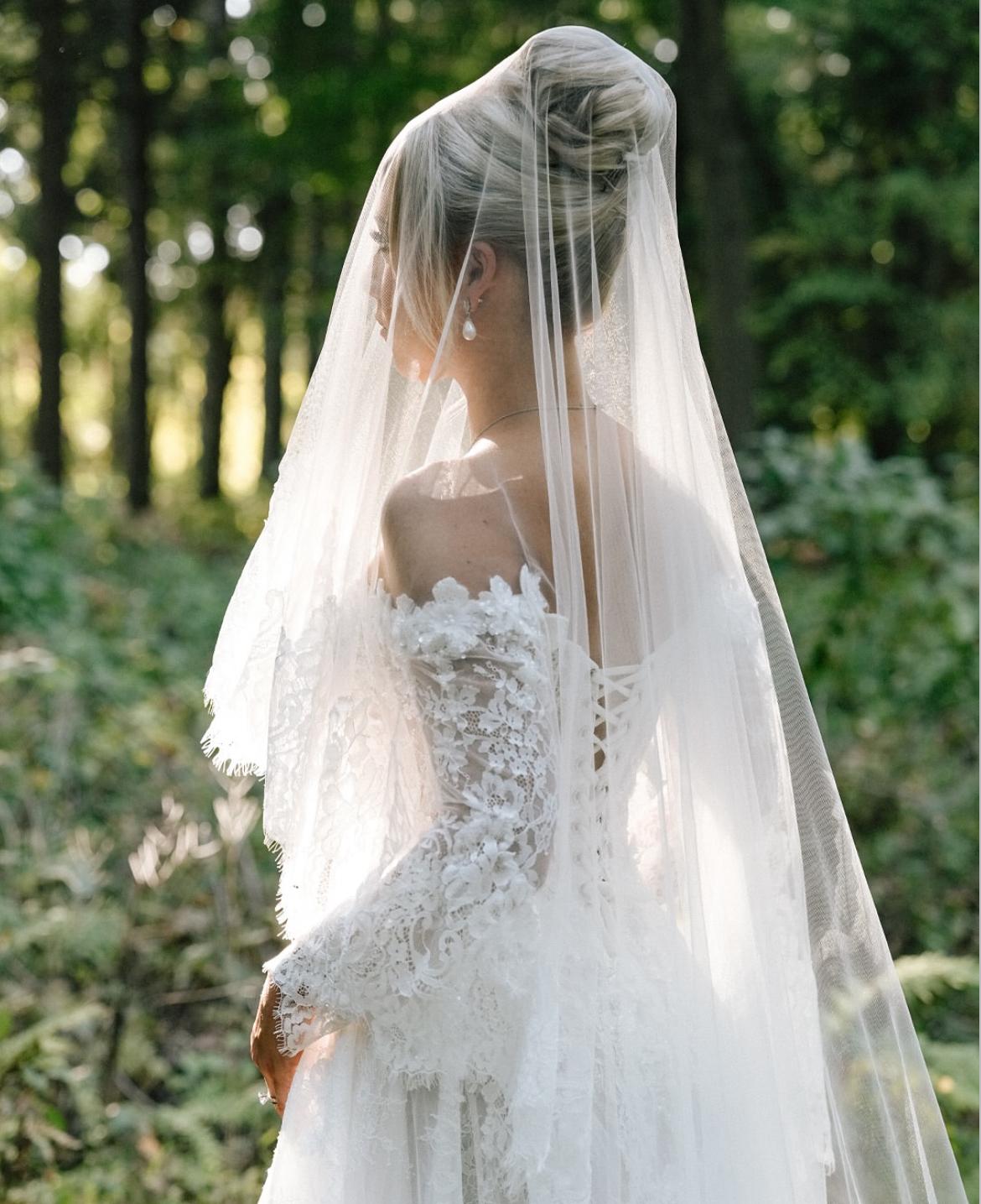 Bridal updo with elegant accessories